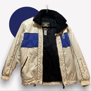 descente ski snowboard jacket white blue vintage